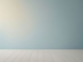 Minimalistic Light Blue Background with Bright Wood Floor and Subtle Sparkle Effect