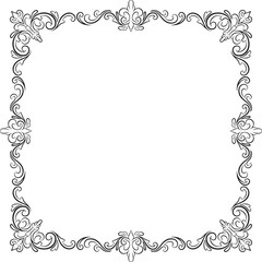 Ornament border vintage wedding floral