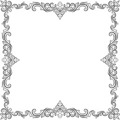 Ornament border vintage wedding floral