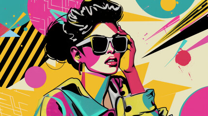 retro 90s pop art illustration