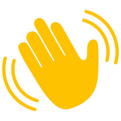 Obraz premium Wave Hand Icon Hello Sign Symbol Vector Illustration