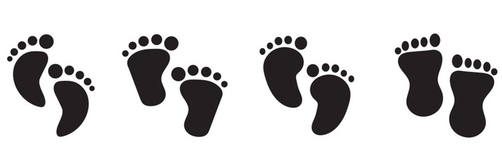 Baby Feet icon set . 1176