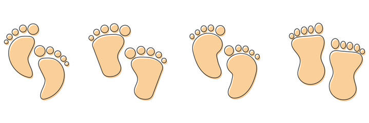 Baby Feet icon set . 1176