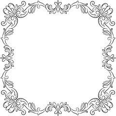 Ornament border vintage wedding floral