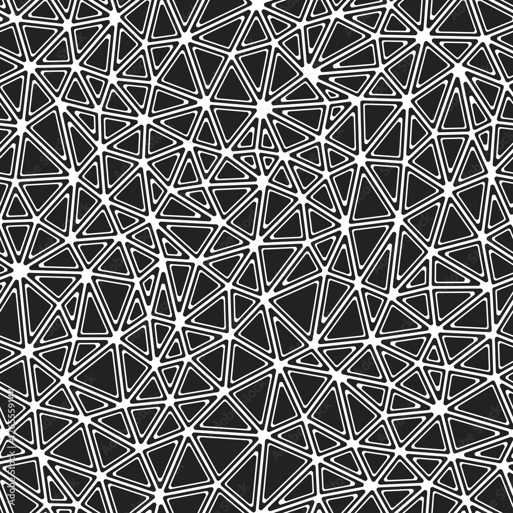 Poster vector science background. rounded solid shapes in frames. compact triangles size. black and white s