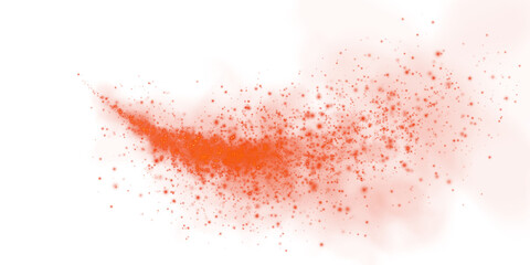 Fantastic red smoke background. Magic red smoke with glitter and small particles of twinkling stars. Fog with luminous particles. Red vapor with stardust. Morning fog over land or water. PNG.
