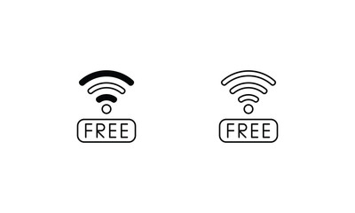 Free Wifi icons set vector stock illustration