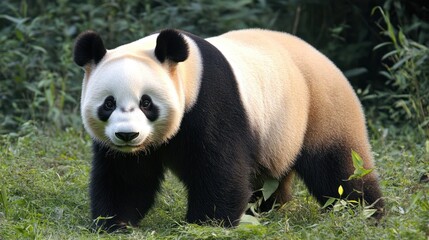 Obraz premium Majestic panda in a lush forest meadow
