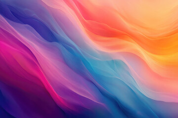 Fototapeta premium Colorful abstract waves create a stunning gradient effect resembling a vibrant sunset in a digital artwork