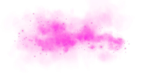 Fantastic pink smoke background. Magic pink smoke with glitter and small particles of twinkling stars. Fog with luminous particles. Pink vapor with stardust. Morning fog over land or water surface PNG