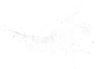Fantastic white smoke background. Magic white smoke with glitter and small particles of twinkling stars. Fog with luminous particles. White vapor with stardust. Morning fog over land or water. PNG.