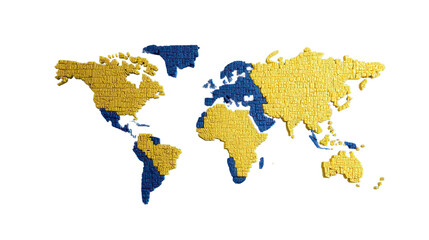 Obraz premium Global map puzzles with transparent background educational content colorful design creative environment artistic viewpoint