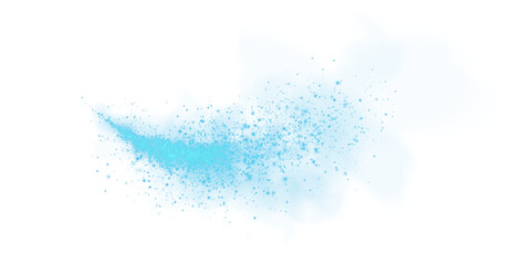 Obraz premium Fantastic blue smoke background. Magic blue smoke with glitter and small particles of twinkling stars. Fog with luminous particles. Blue vapor with stardust. Morning fog over land or water. PNG.