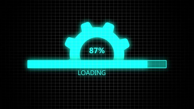 Operating system upgrading concept, software updating and processing icon animation. Simple Shape Loading Animation with settings icon. Setting updating icon animation .