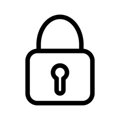 Padlock icon. Security icon. Lock icon. Editable stroke. Black locked padlock icon