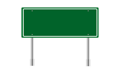 Blank green traffic road sign  isolated on transparent background. PNG illustration.