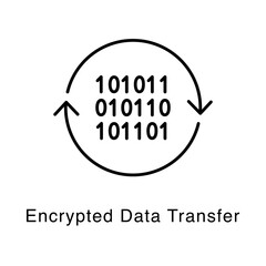 Fototapeta premium Encrypted Data Transfer Icon – Secure Transmission and Data Protection - Vector Editable Stroke Line Icon