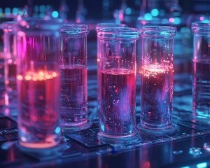 Digital holographic projections of chemical reactions in test tubes