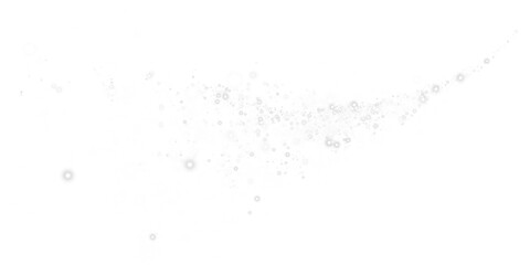 Fantastic white smoke background. Magic white smoke with glitter and small particles of twinkling stars. Fog with luminous particles. White vapor with stardust. Morning fog over land or water. PNG.