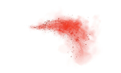 Fantastic red smoke background. Magic red smoke with glitter and small particles of twinkling stars. Fog with luminous particles. Red vapor with stardust. Morning fog over land or water. PNG.