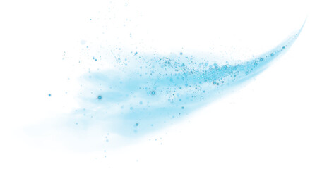 Fantastic blue smoke background. Magic blue smoke with glitter and small particles of twinkling stars. Fog with luminous particles. Blue vapor with stardust. Morning fog over land or water. PNG. © Orange Sky