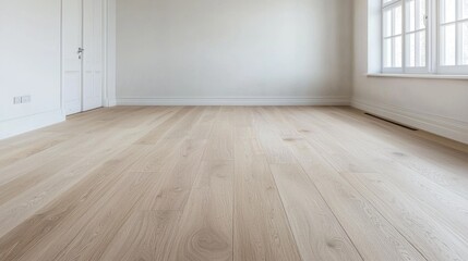 Naklejka premium Interior Room with Light Beige Wooden Floor