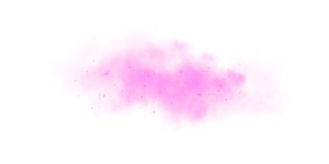 Fantastic pink smoke background. Magic pink smoke with glitter and small particles of twinkling stars. Fog with luminous particles. Pink vapor with stardust. Morning fog over land or water surface PNG