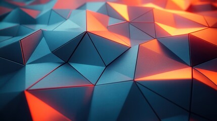 Obraz premium Abstract Low-poly Blue Orange Background Texture