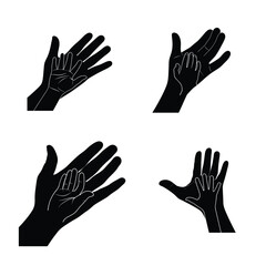 vector silhouette 4 icon hand