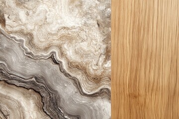 Obraz premium Marble and wood texture background, design, interior
