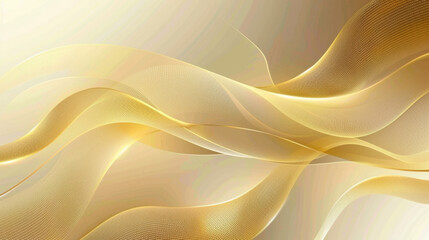 Obraz premium Elegant golden waves create smooth, flowing abstract background, perfect for design projects. soft gradients and light reflections evoke sense of luxury and sophistication
