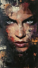 Striking portrait of a woman with piercing gaze in art