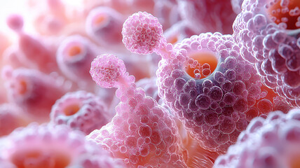 Microscopic robots, delivering medicine to targeted cells, intricate and detailed