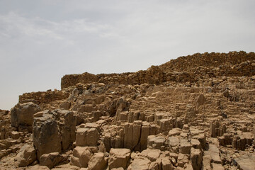 Sudan hexagonal structure in the area of ​​the third threshold on a cloudy spring day