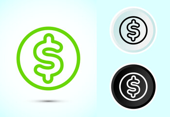 Dollar icon design illustration, Money icon sign for financial apps and websites