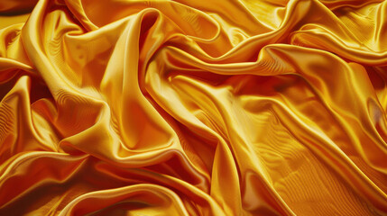 Obraz premium Luxurious yellow satin fabric with smooth, flowing texture, perfect for elegant designs and fashion. vibrant color adds warmth and richness to any project