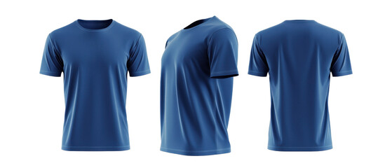 Sporty blue T shirt with modern design and contrasting sleeves. Ideal for active wear