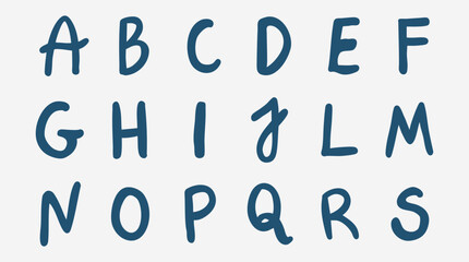 hand drawn line doodle alphabet letter set. Vector illustration