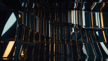 Obraz premium Abstract geometric shapes forming a fragmented pattern with luminous edges