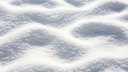 Obraz premium Snow-covered ground with small, soft hills of powdery snow, seamless white texture, natural lighting variations, ultra-HD photorealistic winter background