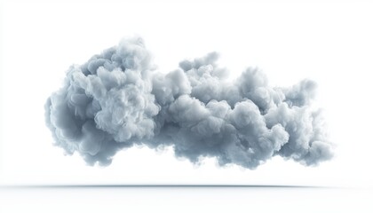 Soft and airy cloud formation with realistic depth and texture, isolated on a seamless white canvas, bright natural lighting, ultra-HD atmospheric design