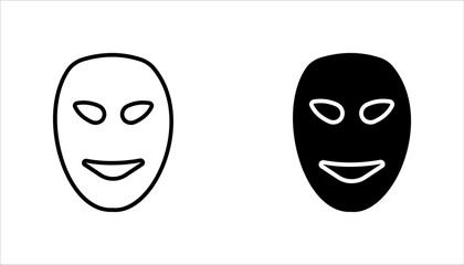 set of mask icons, on a white background.