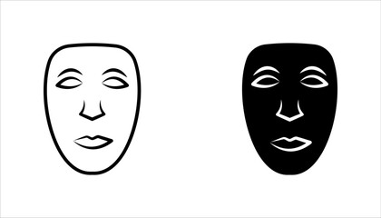set of mask icons, on a white background.