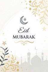 Obraz premium Elegant Eid Mubarak Celebration Background Design