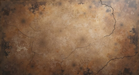 Obraz premium Ancient parchment, timeworn texture. Cracks reveal a story of ages past. Mysterious, earthy tones.