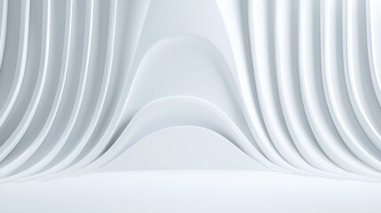 Obraz premium Minimalist white and gray empty studio background, soft gradient lighting, seamless clean space, modern and professional presentation backdrop