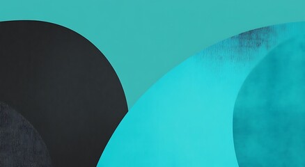 Fototapeta premium Modern Minimalist Abstract flat geometric vector graphic background with rounded corners, blue and teal gradient color scheme
