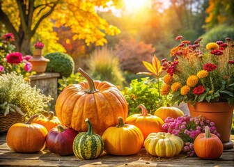 Autumn Harvest: Pumpkins & Gourds in an English Cottage Garden