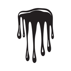 Chocolate dripping silhouette vector illustration