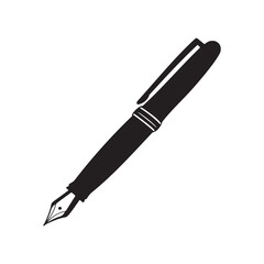 Classic fountain pen silhouette vector illustration